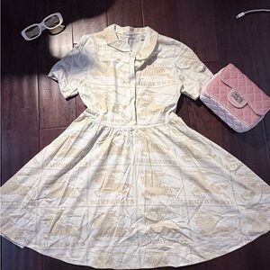 Burberry Cream and Gold Mini Dress